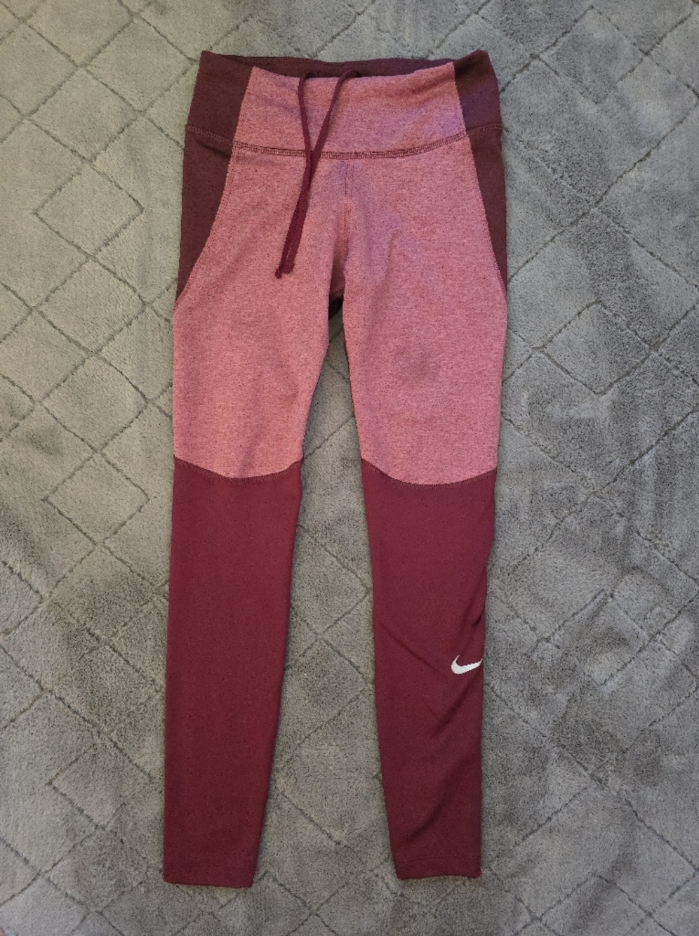 Nike Pink & Burgundy Colorblock Leggings